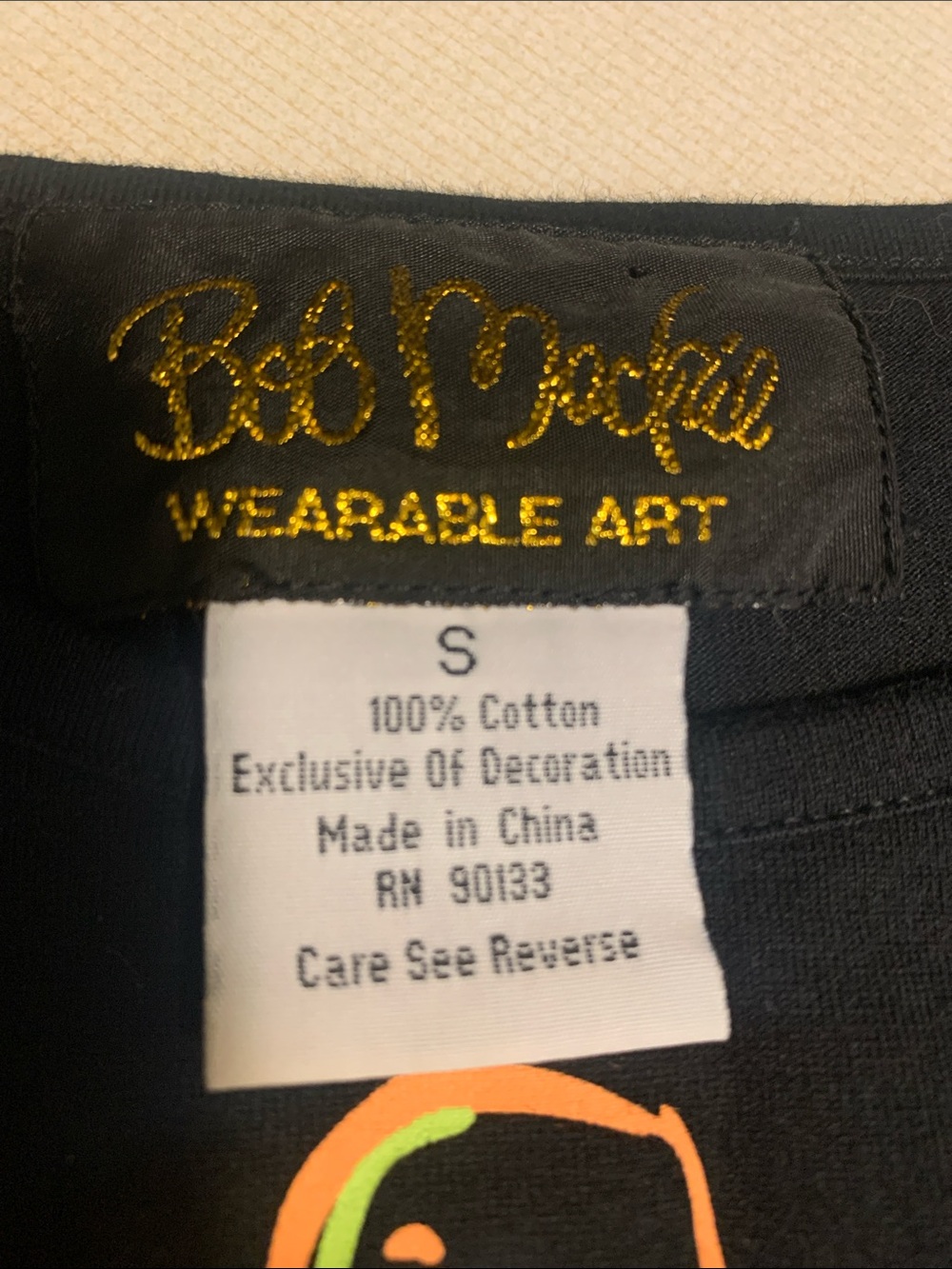 Bob Mackie Black Butterfly Graphic Tee with Yellow Accents - Picture 4 of 7